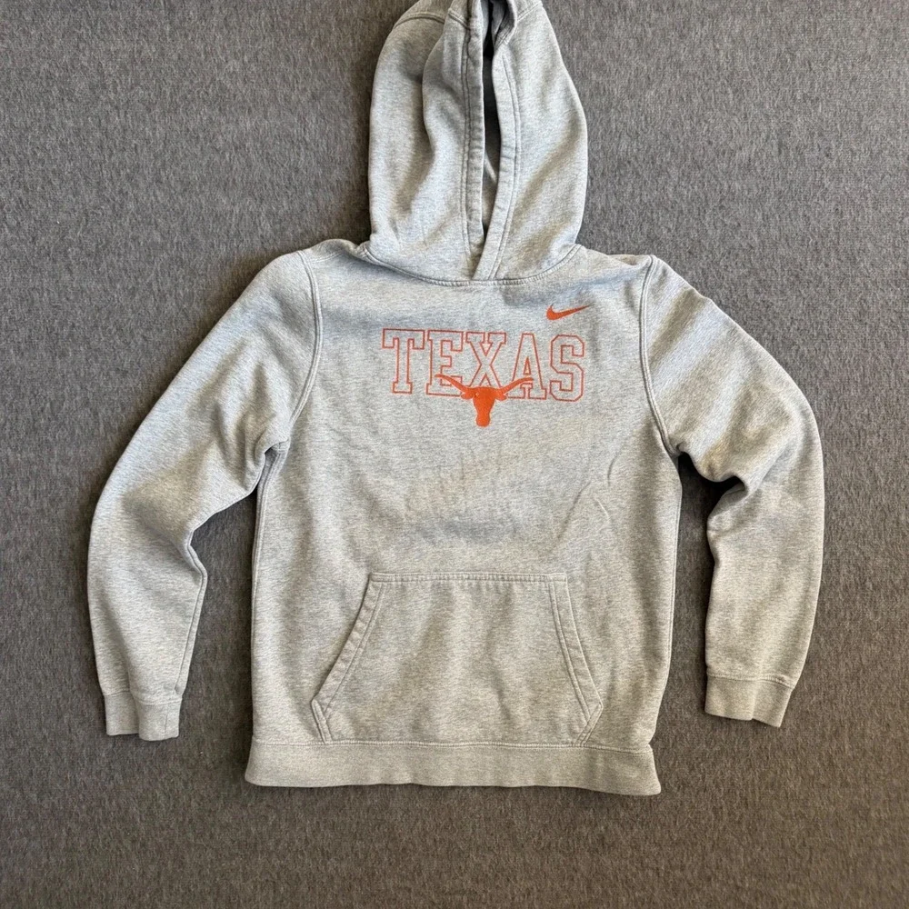 Nike Kids Texas Longhorns Hoodie Gray Orange Pullover Sweatshirt Youth XL